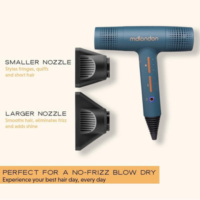 mdlondon BLOW Hair Dryer Casal Blue Blush Professional Hairdryer