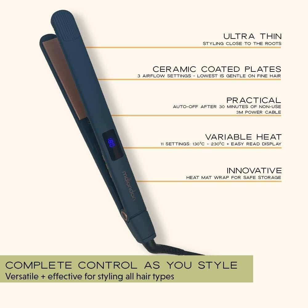 mdlondon STRAIT Hair Straightener Casal Blue Blush Professional Straighteners